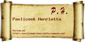 Pavlicsek Henrietta névjegykártya